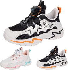 Fashion All Seasons Children Sports Girls Boys Run Flat Bottom Non Slip Elastic Band Colorblock Sparkly Slip on Shoes (Black, 10-10.5 Years Big Kids)