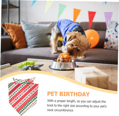 MERRYHAPY Christmas Dog Bandana Scarf for Pets Stylish Bib Towel Christmas Stripes for Holiday Parties Photo and Daily Wear Breathable and Easy to Dry