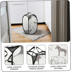 2pcs Foldable Laundry Basket Wheels Mesh Design Laundry Baskets for Wall Mount Clothes Storage for Bathroom