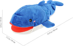 LUOZZY Animal Hand Puppet Cartoon Blue Whale Puppet Toy Storytelling Animal Hand Toy Children Creative Gifts - 30CM