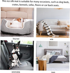 Pet Cooling Mat Pad for Dogs and Cats Ice Silk Cooling Bed with Triple Design Machine Washable Pet Mat for Indoor Use