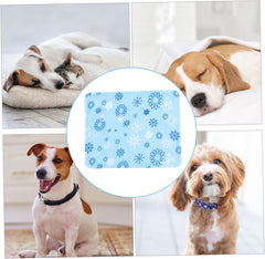 GANAZONO Dog Cooling Mat Pet Cooling Pad Snowflake Pattern Outdoor Indoor Use Gel Ice Pad for Dogs Cats Multi-use Bed Crate Kennel Sofa Car Pillow