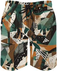 Men's Swim Trunks Puzzles of Different Shapes Beach Shorts Quick Dry Summer Bathing Suit Swimwear