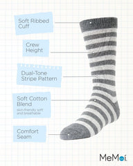 MeMoi Two Color Striped Boys Cotton Blend Dress Socks