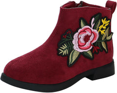 IWIHMIV Girls Ankle Boots Casual Low Heels Short Boots with Side Zipper Toddler Girls Ankle Boots Short Boots for Girls