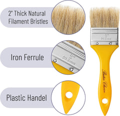 Bates- Chip Paint Brushes, 2 Inch, 9 Pack, Plastic Handle Chip Brush, Brushes for Painting, Stain Brushes for Wood, Natural Bristle Paint Brush, 2 Inch Paint Brush, Chip Paint Brushes for Paint