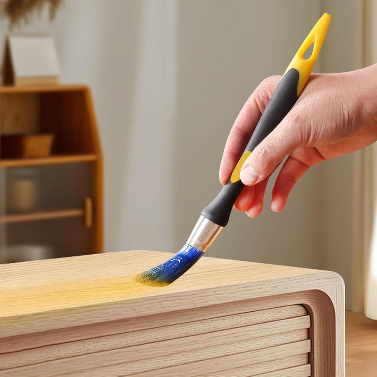 Precision Round Paint Brush for Detail Work, Soft Bristle Edge Painting Tool for Corners, Edges, and Trim