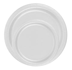 24 Plates 7" Paper Dessert Plates Wax Coated - White