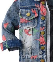 Baby Boys Girls Denim Jacket Kids Toddler Button Down Jeans Jacket Top Coat Outerwear