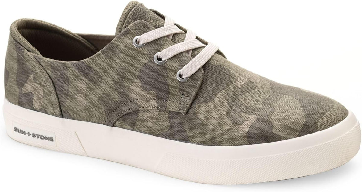 Sun + Stone Mens Green Camouflage Metal Eyelits Cushioned Kiva Round Toe Lace-Up Sneakers Shoes 8.5 M