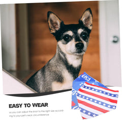 Sosoport 2pcs Independence Day Pet Bandanas American Flag Pattern Scarf for Dogs and Cats Stylish Pet Accessories for Celebrations