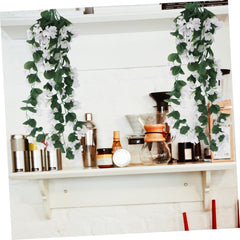 MAGICLULU Artificial Violet Flowers Hanging Vine Petal Fake Plants Home Wedding Decoration White Green for Boho and Craft Projects