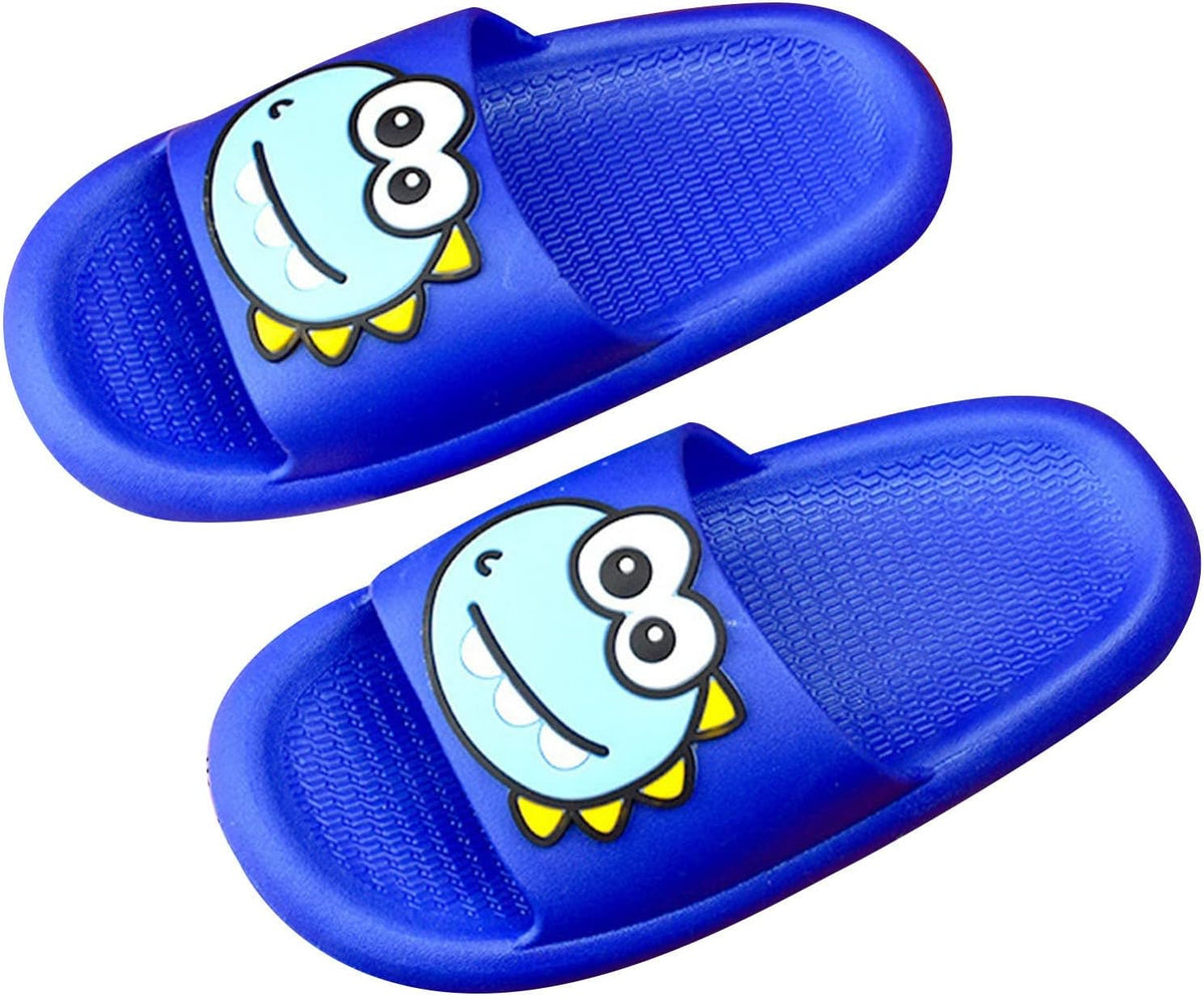 Boys Girls Toddler Little Kid Cloud Slides Sandals Cartoon Quick Drying Slippers House Bathroom Shower (Blue, 7 Toddler)