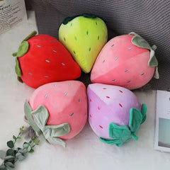 Cute Fruit Kids Pillow Stuffed Strawberry Plush Pillows Super Soft Girls Pillows Cushion Seat for Kids Toys (Pink,7.8"/20cm)