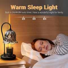 Candle Warmer Lamp with Timer&Dimmer, Adjustable Brightness Marble Base Electric Wax Melts Warmer, Home Decor Candle Warming Lamp Gifts with 2 Bulbs