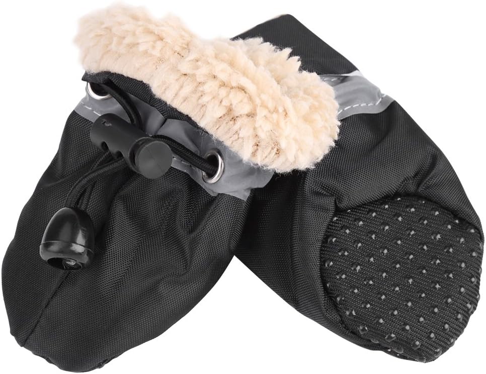 Dog Shoes Boots Socks for Small Medium Dogs Cats Winter Warm Soft Cotton Padded 4Pcs (02)