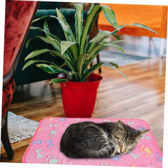 3pcs Small Dog Cat Blanket Washable Pet Blanket Warm Cozy Fleece for Puppy Kitten Cartoon Print Car Seat and Bed