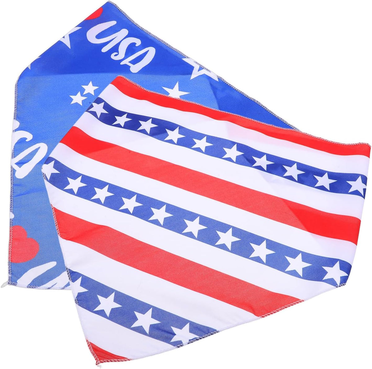 2pcs American Flag Pet Bandana Triangle Scarf for Dogs Soft Breathable Material for July Celebrations Patriotic Dog Accessory