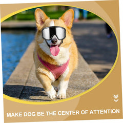 Dog Sunglasses for Uv and Wind Resistance Fit Pet for Outdoor Activities Silver for Dogs and Puppies