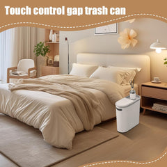 Garbage Can 10l - Press Top Wastebasket | Bathroom Trash Can with Lid | Kitchen Wastebin | 32x32x15cm Dustbin for Home Sink Workplace Bathroom Room Apartment Bedroom Dorm Toilet Indoor