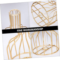 1Set Nordic Style Golden Iron Art Hydroponic Planter with Glass Tube Elegant Flower Holder for Desktop Decor for Air Plants Flowers and Hydroponics