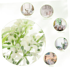 Realistic Lavender Artificial Flowers for Home Decor Lifelike Faux Lavender Plants Elegant Vase for Wedding Office and Indoor Decoration