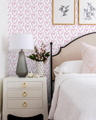 Timeet Modern Heart Peel and Stick Wallpaper - Self Adhesive, 17.7"x78.7", Black and White, Removable, Decorative for Bedroom, Living Room, Bathroom