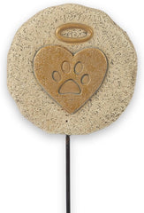 12" Pet Sympathy Memorial Garden Stake Grave Marker with Heart Paw Print and Halo