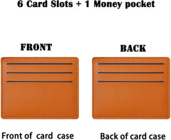2 Pack RFID Blocking Leather Credit Card Holder，Slim Minimalist Front Pocket RFID Blocking Leather Wallets,Rfid Wallet Women，Minimalist Wallet for Men(6 card slots+1 money pocket)