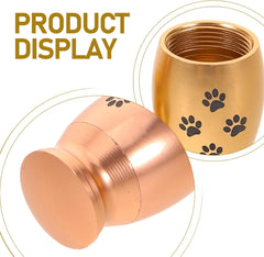 SUPVOX 2pcs Pet Ashes Keepsake Box for Dogs and Cats - Memorial Urn Cremation Remains Hair - Small Metal Urns Keepsake - 1-Inch Size with Golden and Rose Golden