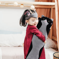 WUYU Lovely Plush Cat Doll Cute Cartoon Soft Stuffed Kitten Pillow Long Throw Sleeping Pillow Doll Toy Gift for Kids Girlfriend Multiple Size (Pink,50cm/19.6in)