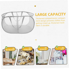 GLEAVI Mesh Laundry Hamper Rattan Foldable Hamper Large Laundry Bag for Boys and Girls and Adults for Home