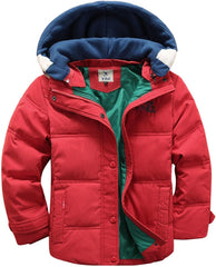 Boys Girls Winter Windproof Puffer Coat Jacket Hoodie Zip Up Kids Warm Toddler Outerwear Clothes
