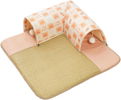 Cooling Bed Mat Cat Bed Multiuse Exercising Reversible Lightweight Removable Easy to Carry Clean Crate Mat Sleeping Pad, Orange, 60x60x20cm