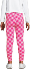 Lands' End G Solid Ankle Legging Pink Gingham Kids X-Large