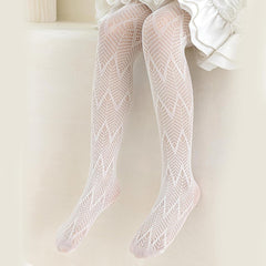 Girls Pantyhose Solid Tights Fashionable Long Stockings With Unique Pattern For Daily Party Performances Party Tights