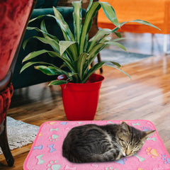 Happyyami 3pcs Small Dog Cat Blanket Warm Heating Pet Blanket Cozy Soft for Small Pets Washable Fluffy Dog Bed for Puppy Kitten