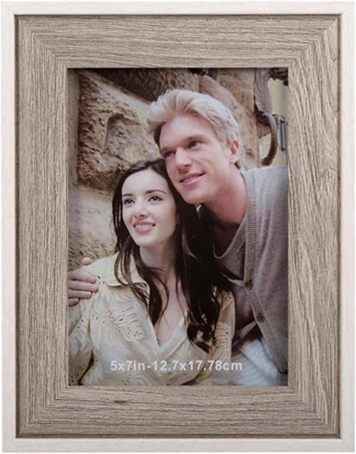 Kiera Grace Rustic & Modern Decorative Wall & Tabletop Easton Picture Frame For Home & Office, 5" x 7", Beige