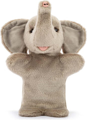 DEMDACO Animalcraft Grey 11 Inch Stuffed Plush Puppet Peanuts The Elephant