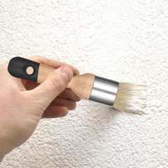 2 Pcs Chalk Paint Brush, Round Wax Paint Brush for Furniture Natural Bristles Stencil Brush Compatible with All Types of Chalk Paints for Painting or Waxing Home Decor DIY Art Crafts (Black)