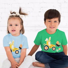 Summer Toddler Boys Girls Short Sleeve Cartoon Prints Casual Tops for Kids Clothes Thermal Top Boy