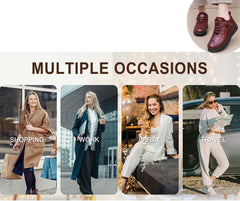 Women's Warm & Lightweight Adjustable Lace-up Winter Slip-on Shoes Boots Non-slip and Comfortable Thick 's Ankle Boots (5.5,Red)