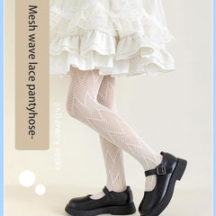 Girls Pantyhose Solid Tights Fashionable Long Stockings With Unique Pattern For Daily Party Performances Party Tights