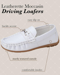 Josmo Boys’ Shoes – Casual Leatherette Moccasin Driving Loafers (Size: 5T-5 Big Kid)