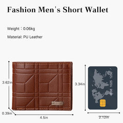 Men's PU Leather Wallet - Slim Bifold Multi-Card Slot Wallet with Cash Holder, Stylish and Compact for Everyday Use(Brown)