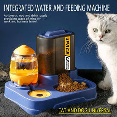 Automatic Dog Cat Feeder and Water Dispenser, 2 in 1 Gravity Food Feeder and,Waterer Set with Pet Food Bowl for,Small Medium Dog Puppy Kitten - A Dual-use cup1;Pet toys2.4PCS