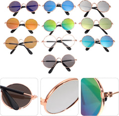 Totority 10pcs Pet Dog Puppy Cat Sunglasses Doggy Goggles for Small Animals Round Lens Design for Comfortable Wear Fashionable Photo Props