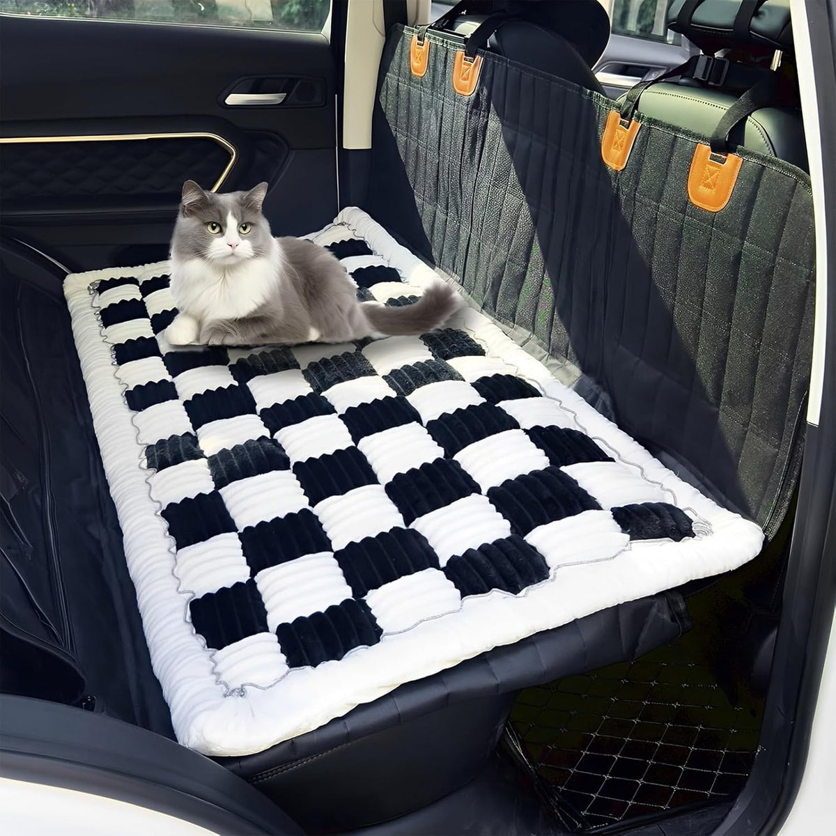 Dog Car Bed Mat, Backseat Pet Bed Mat Felt Non Slip Wear Resistant Dog Car Mattress Bite Resistant Backseat Pet Blanket for Travel