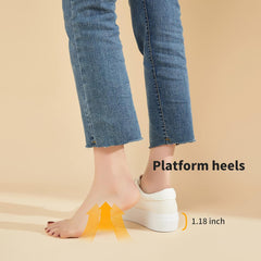 THATXUAOV Womens Platform Sneakers White Tennis Shoes Casual Low Top Fashion Sneakers