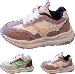 Kids Sneakers for Boys Girls Running Tennis Shoes Outdoor Lightweight Breathable Lace Up Sport Athletic Shoes (Green, 4.5-5 Years Toddler)